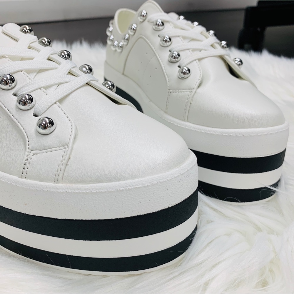 White striped platform sneaker - Picture 6 of 6